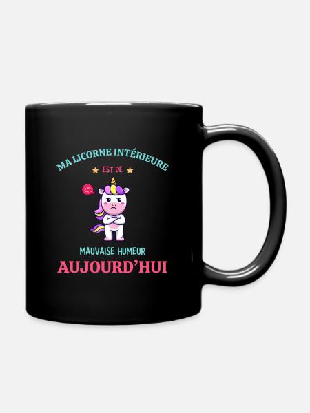 Moody Inner Unicorn heute - Tasse einfarbig - Schwarz