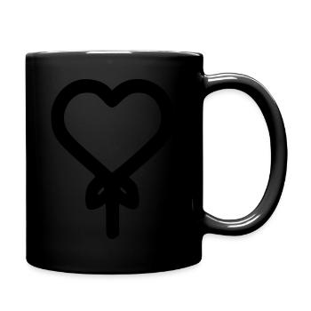 Herz-Ballon - Tasse einfarbig - Schwarz - Rechts