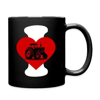 I love Traktor - Tasse einfarbig - Schwarz - Rechts
