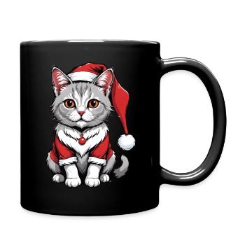 Chat de Noël Père Noël Chat Chat Chat Cadeau - Mug uni - noir - Droite