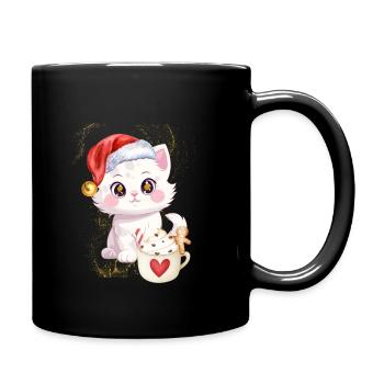 Christmas Kitty Cat - Full Colour Mug - black - Right
