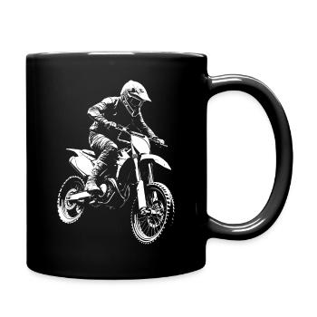 Motocross biker motorcycle cross trial enduro freestyle - Full Colour Mug - black - Right