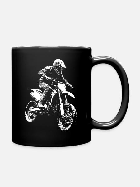Motocross biker motorcycle cross trial enduro freestyle - Full Colour Mug - black