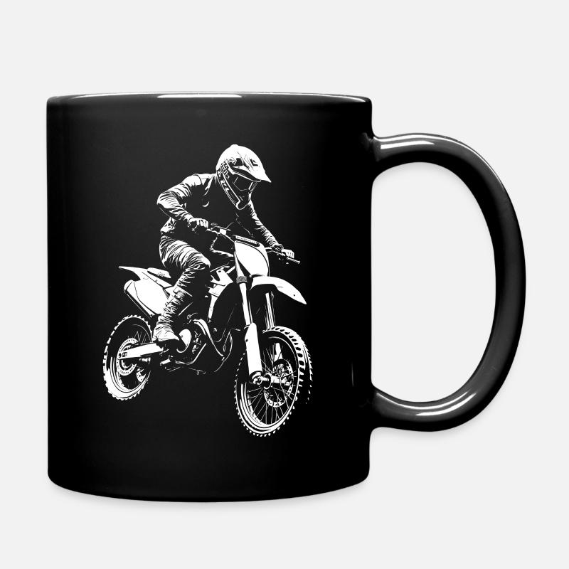 Motocross biker motorcycle cross trial enduro freestyle - Full Colour Mug - black