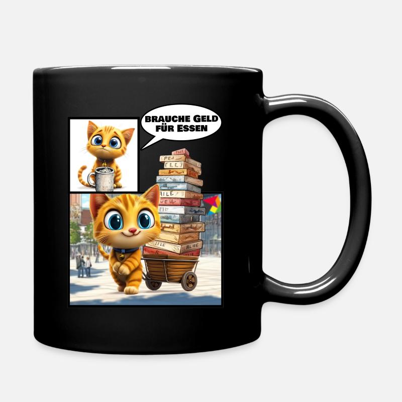 Brettspiel Katze - Tasse einfarbig - Schwarz