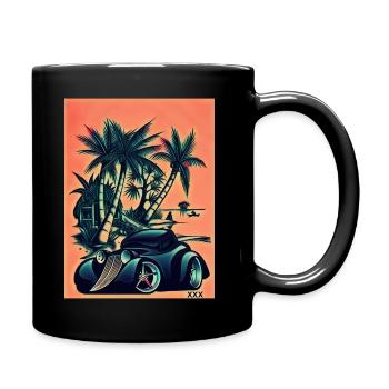Freistil Retro Hotrod Design - Tasse einfarbig - Schwarz - Rechts