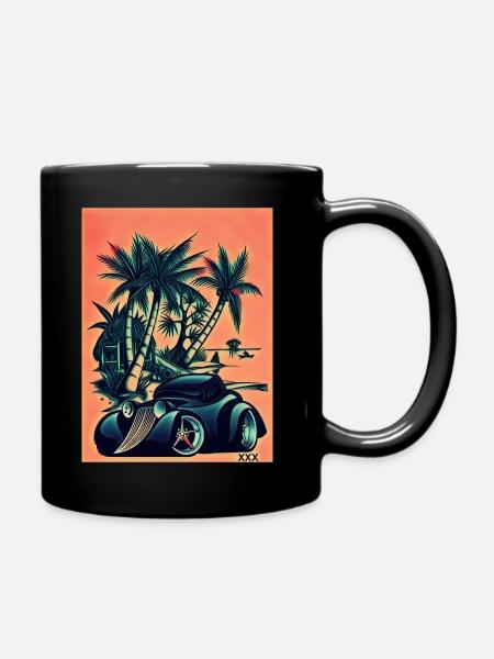 Freistil Retro Hotrod Design - Tasse einfarbig - Schwarz
