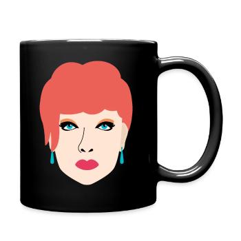 Pretty portrait with red hair - Full Colour Mug - black - Right