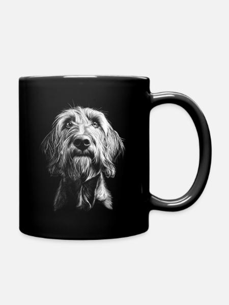 Spinone Italiano Portrait Hunde Hund Jagdhunde - Tasse einfarbig - Schwarz