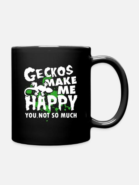 Geckos Make Me Happy - Full Colour Mug - black