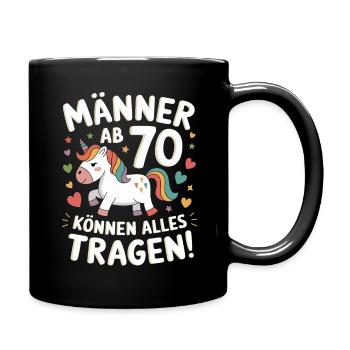 70. Geburtstag Mann 70 Jahre Deko Lustig Geschenk - Tasse einfarbig - Schwarz - Rechts