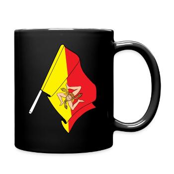 Drapeau : Sicile, Italie - Mug uni - noir - Droite