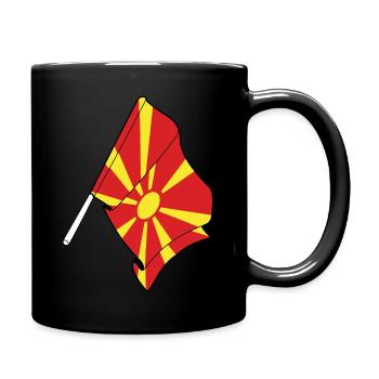 Flagge Nordmazedonien - Tasse einfarbig - Schwarz - Rechts