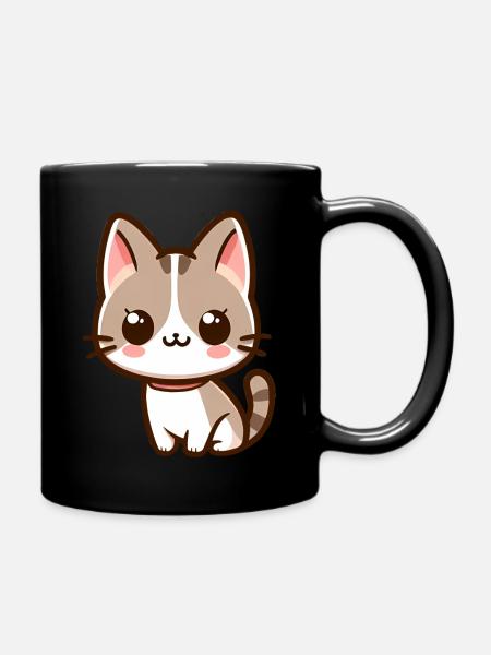 Chat souriant mignon - Mug uni - noir