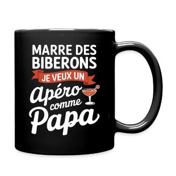marre des biberons - Mug uni - noir - Droite