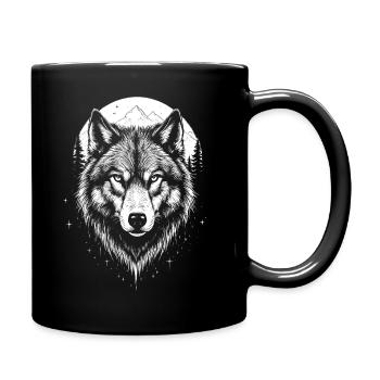 Wolf Forest Wilderness Wild Animals - Full Colour Mug - black - Right
