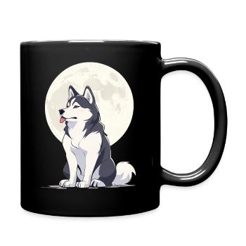 Moon Husky - Full Colour Mug - black - Right
