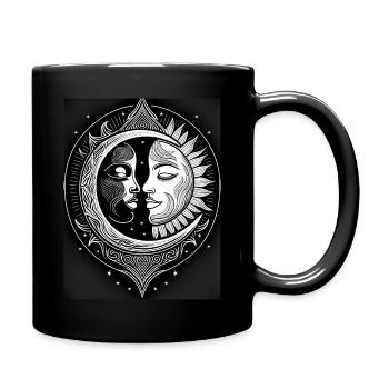 Mondsichel und sonne - Tasse einfarbig - Schwarz - Rechts