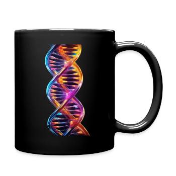 DNA Doppelhelix Glow Effekt - Tasse einfarbig - Schwarz - Rechts