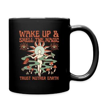 Mutter Erde Retro-Design - Tasse einfarbig - Schwarz - Rechts