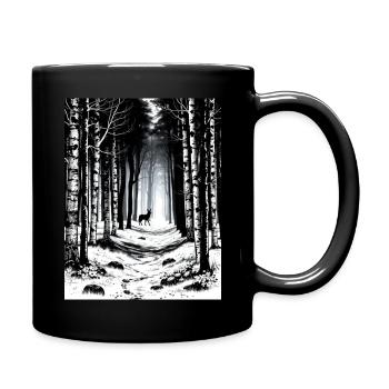 🌿🌙 „Waldgeflüster“ 🌲✨ - Tasse einfarbig - Schwarz - Rechts