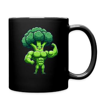 Muskel-Brokkoli - Tasse einfarbig - Schwarz - Rechts