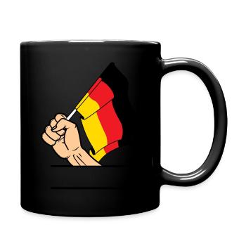 Flagge Deutschland erster Textraum - Tasse einfarbig - Schwarz - Rechts