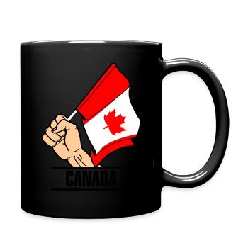 Flag Canada fist text CANADA - Full Colour Mug - black - Right