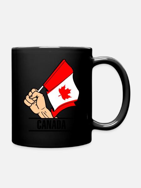 Flag Canada premier texte CANADA - Mug uni - noir