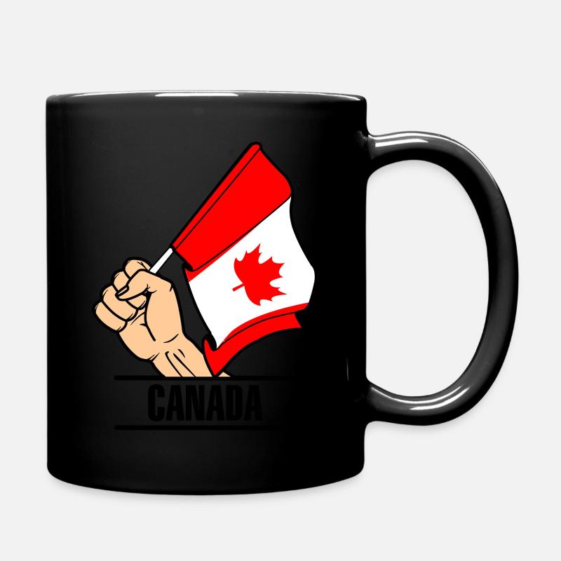 Flag Canada premier texte CANADA - Mug uni - noir