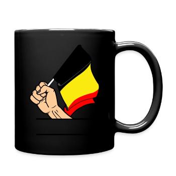 Flagge Belgien erster Textraum - Tasse einfarbig - Schwarz - Rechts
