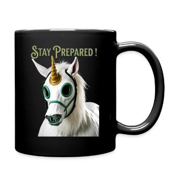 Stay prepared - Tasse einfarbig - Schwarz - Rechts