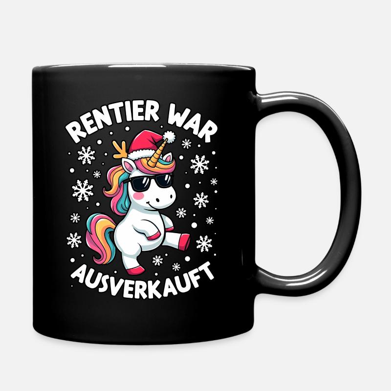 Rentier war ausverkauft Einhorn - Tasse einfarbig - Schwarz