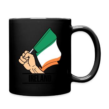 Flag Ireland fist text IRELAND - Full Colour Mug - black - Right
