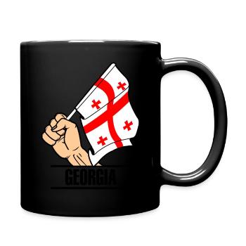 Drapeau Géorgie poing texte GÉORGIE - Mug uni - noir - Droite