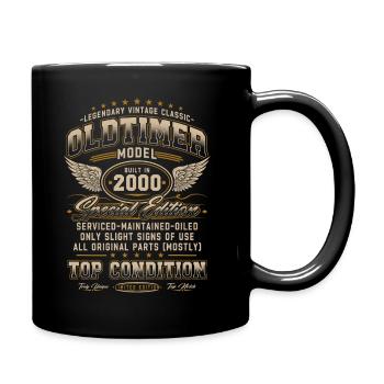 Oldtimer Baujahr 2000 Jahrgang Geburtstag Geschenk - Tasse einfarbig - Schwarz - Rechts