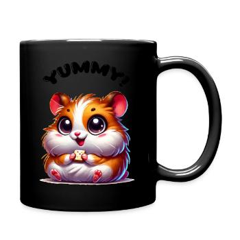 Hamster yummy - Tasse einfarbig - Schwarz - Rechts