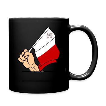 Flag Malta fist text space - Full Colour Mug - black - Right