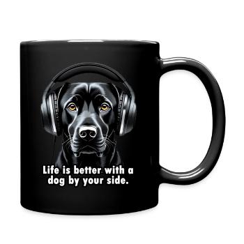 Funny black Dog Quotes - Full Colour Mug - black - Right