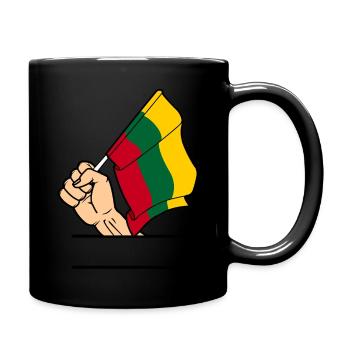Flag Lithuania fist text space - Full Colour Mug - black - Right
