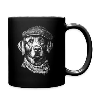 Labrador flat cap Labbi dogs dog retriever - Full Colour Mug - black - Right