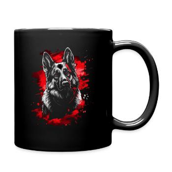 German Shepherd Portrait Dog Sport Dogs - Full Colour Mug - black - Right