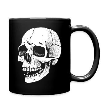 Schädel - Tasse einfarbig - Schwarz - Rechts