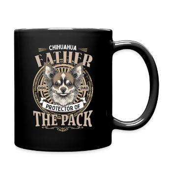Chihuahua Herrchen Hunde Papa - Tasse einfarbig - Schwarz - Rechts