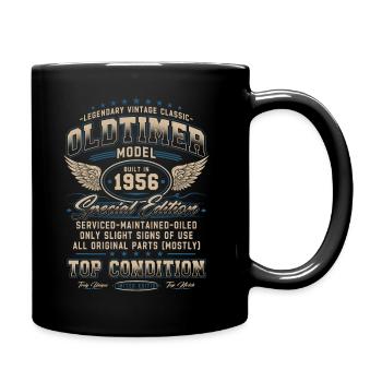 Oldtimer Baujahr 1956 Jahrgang Geburtstag Geschenk - Tasse einfarbig - Schwarz - Rechts