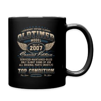 Oldtimer Baujahr 2007 Jahrgang Geburtstag Geschenk - Tasse einfarbig - Schwarz - Rechts