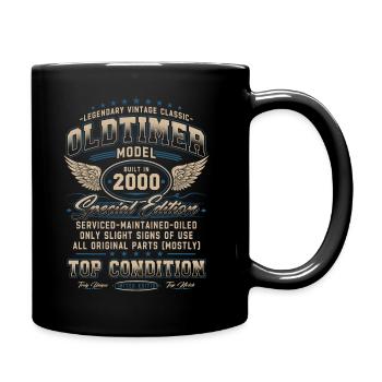 Oldtimer Baujahr 2000 Jahrgang Geburtstag Geschenk - Tasse einfarbig - Schwarz - Rechts