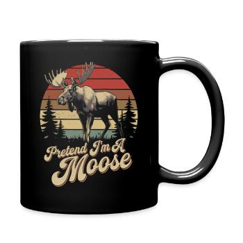 Moose humor for animal lovers - Full Colour Mug - black - Right