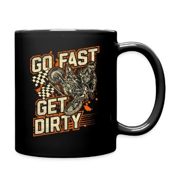 Ride Fast, Get Dirty - Motocross Saying - Full Colour Mug - black - Right