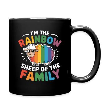 Rainbow Sheep | LGBTQ+ Family - Full Colour Mug - black - Right